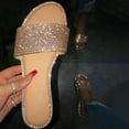 thumbnail image 4 of Quaouag Womens Glitter Bling Fancy Slide Flat Low Wedge Sparkle Sandals Shoes Dream, 4 of 4