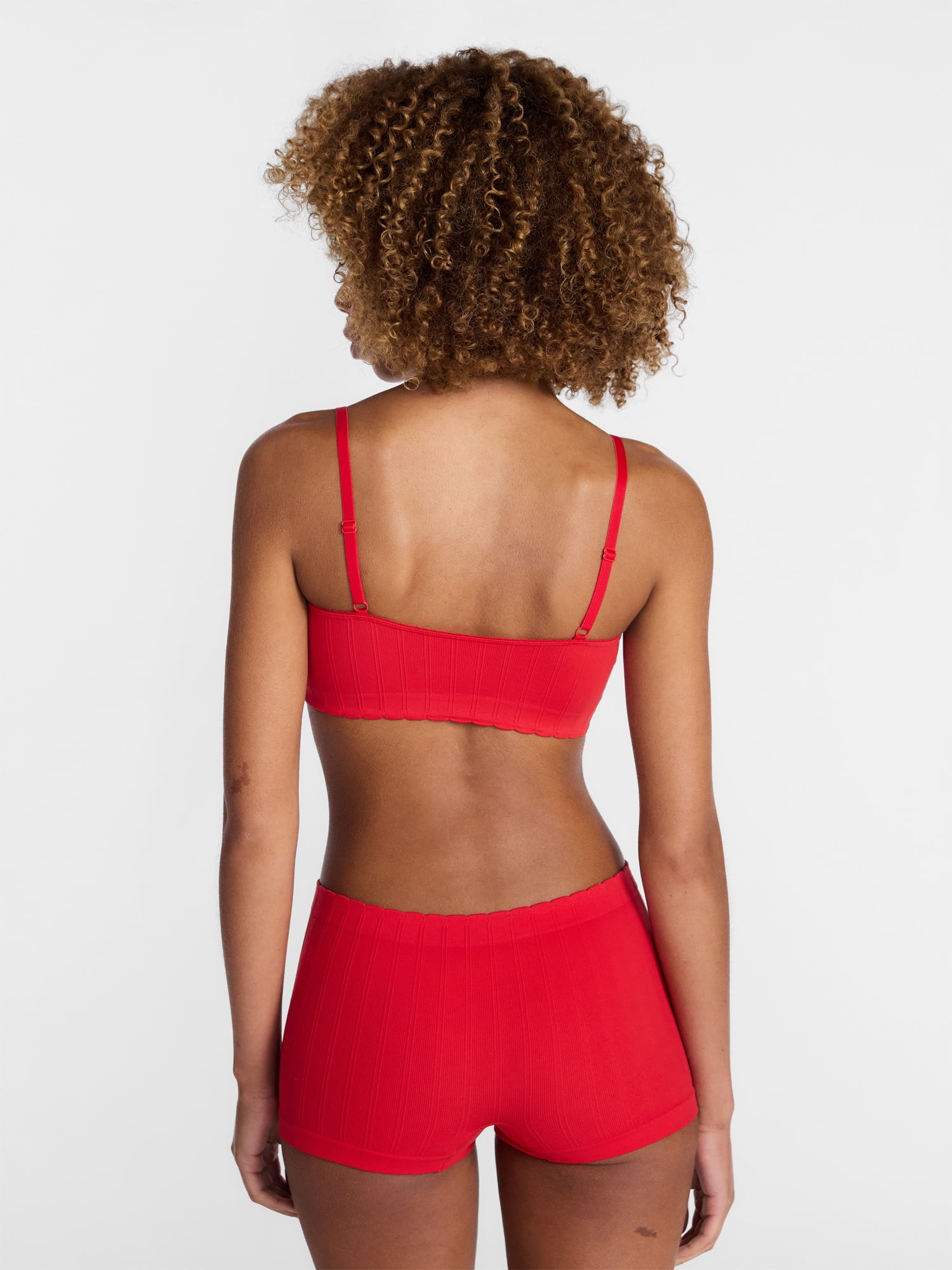 No Boundaries Seamless Triangle Bralette and Boyshorts Set, 2 Piece, Women's XS-XXL