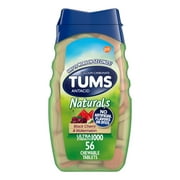 Tums Naturals Ultra Strength Chewable Antacid Tablets for Heartburn Relief, 56 Count