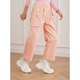 thumbnail image 4 of TTAO Girl's Casual Cargo Jogger Pants Hiking Sports Sweatpants Loose Hip Hop Dance Trousers 8-16Y Pink 10, 4 of 7