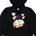 thumbnail image 2 of MiMi & Neko Characters And Heart Balloons Women's Black Hoodie With Ears-Large, 2 of 3