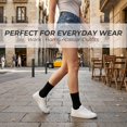 thumbnail image 5 of Kinyoki Crew Socks for Women, Thin Cotton Casual Soft Aesthetic Womens Socks 5 Pairs, 5 of 6