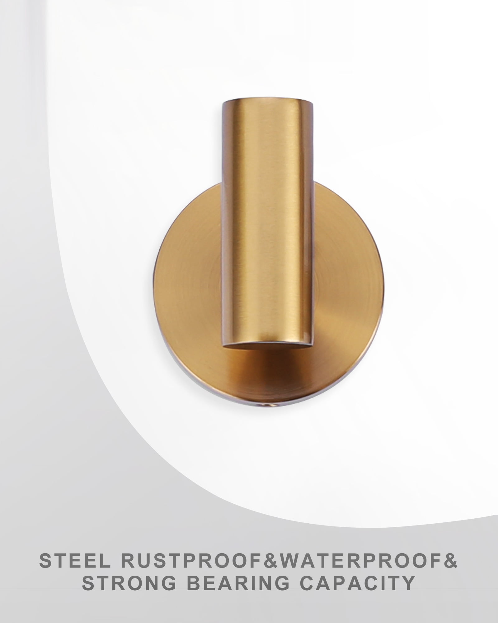 Wowow J-Hook Wall Mounted Bathroom Gold Robe/Towel Hook in Stainless Steel (4-Pack)