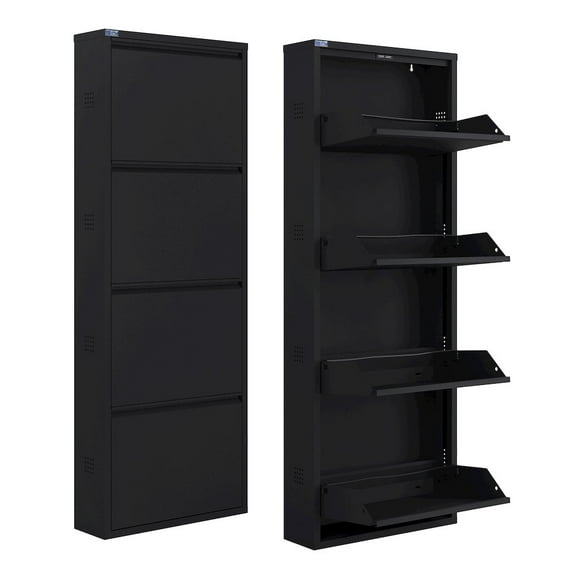 CEHA USA Antibacterial 4 Tier metal shoe cabinet side holes
