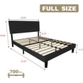 NNV Upholstered Full Size Bed Frame Platform with Adjustable Headboard