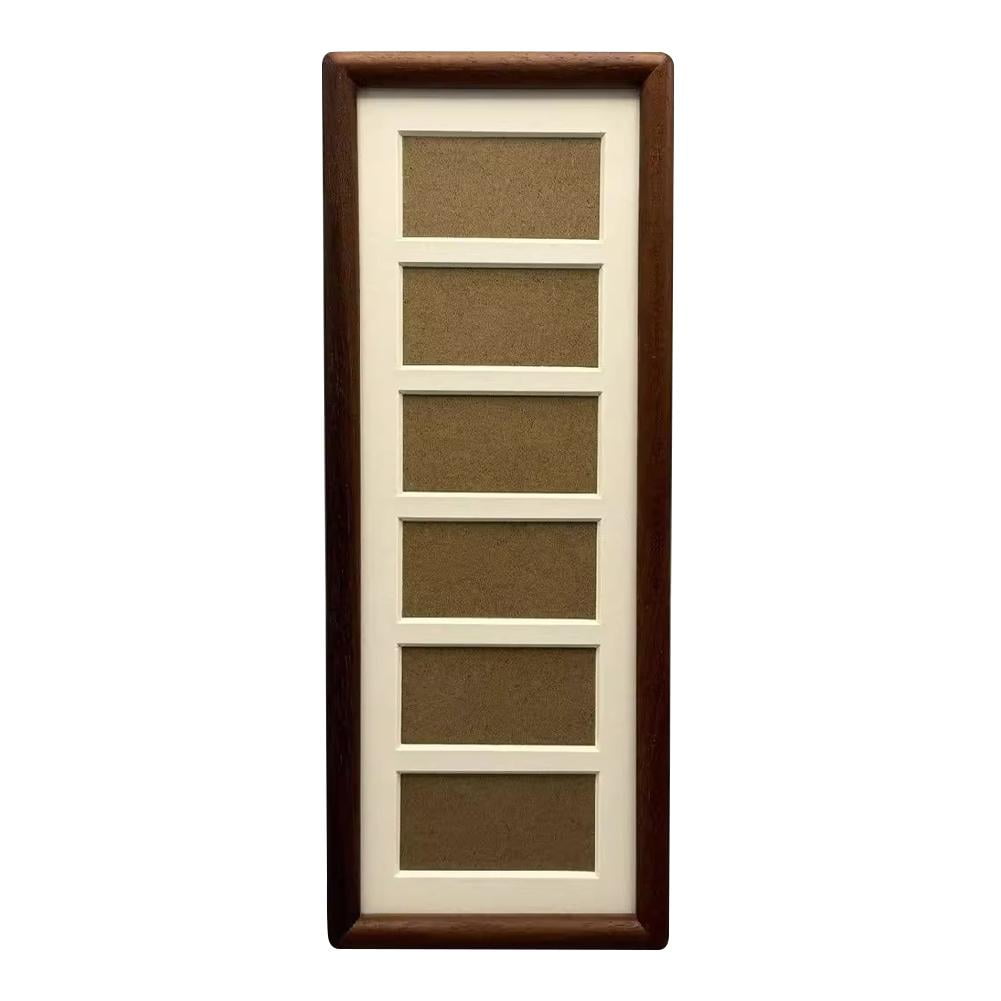 4x12 Inch Long Rectangle Picture Frame for Wall, New Chinese Style Solid Wood Multi Photo Display Frame for Cherished Memories, Tabletop Decor