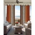 thumbnail image 4 of Burnt Orange Brown Blackout Curtains, Light Blocking Print Window Curtains, Farmhouse Vintage Wooden Thermal Insulated Window Drapes for Living Room Kitchen Cafe 2 Panels, 84"W x 63"L, 4 of 9