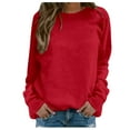 thumbnail image 1 of SNKSDGM Femmes Chandail à Col en V Femmes Chandails Courts pour Femmes Femmes Quotidien Maison Extérieur Entraînement Manches Longues T-Shirt Col Rond Haut Chandail Imprimé Blouse de Rue Mode Urbaine L, 1 of 5
