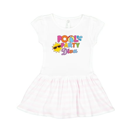 

Inktastic Pool Party Diva with Sun and Beach Ball Gift Toddler Girl Dress