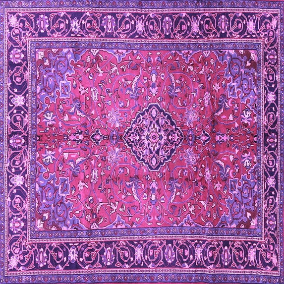 Ahgly Company Indoor Square Persian Purple Traditional Area Rugs, 8' Square