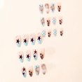 thumbnail image 3 of Uñas postizas adhesivas BABALAL largas estilo stiletto marrón con estampado de leopardo y estrella, 3 of 8