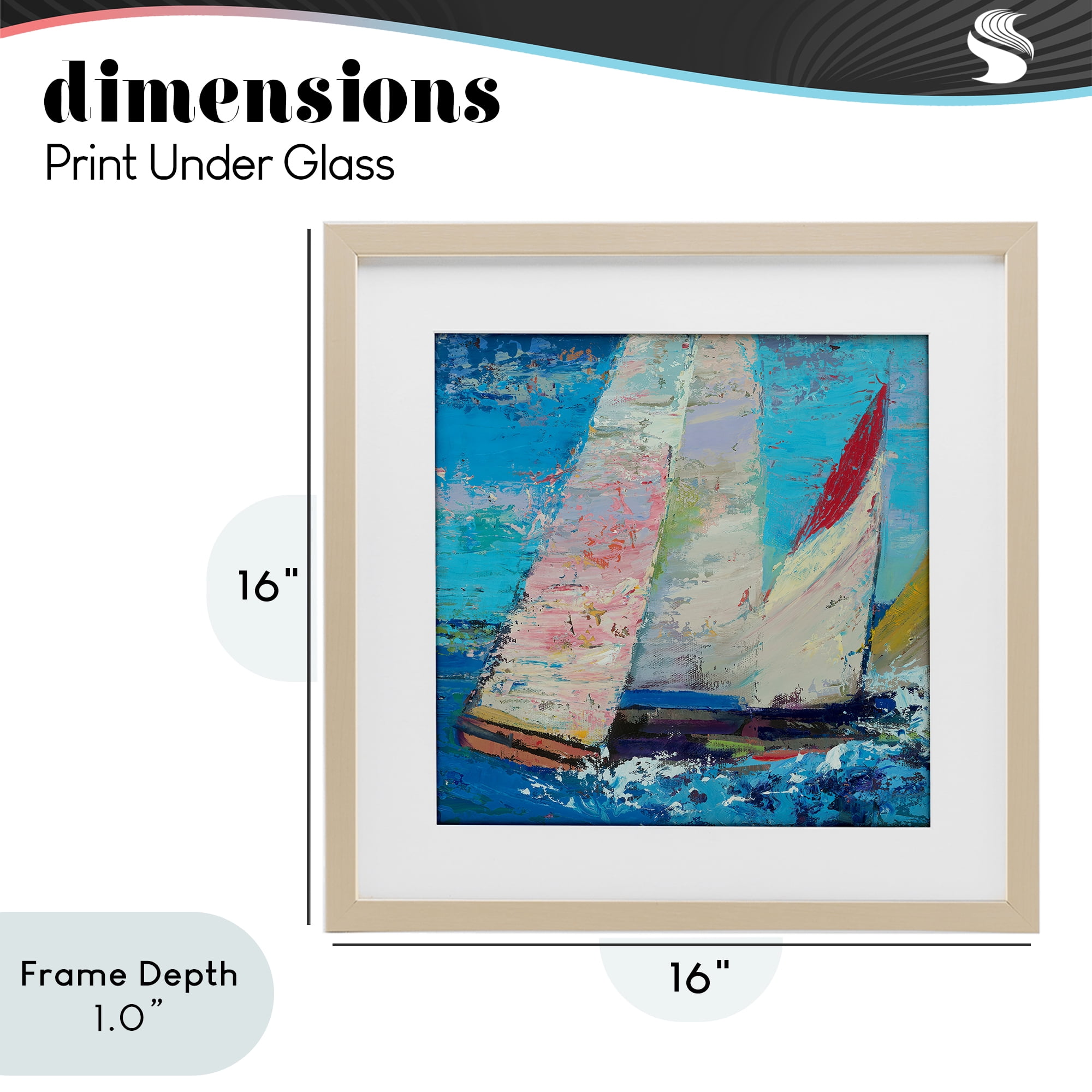 Stupell Industries Expressive Sailboats on Waves Birch Framed Print Under Glass, design by Beth A. Forst