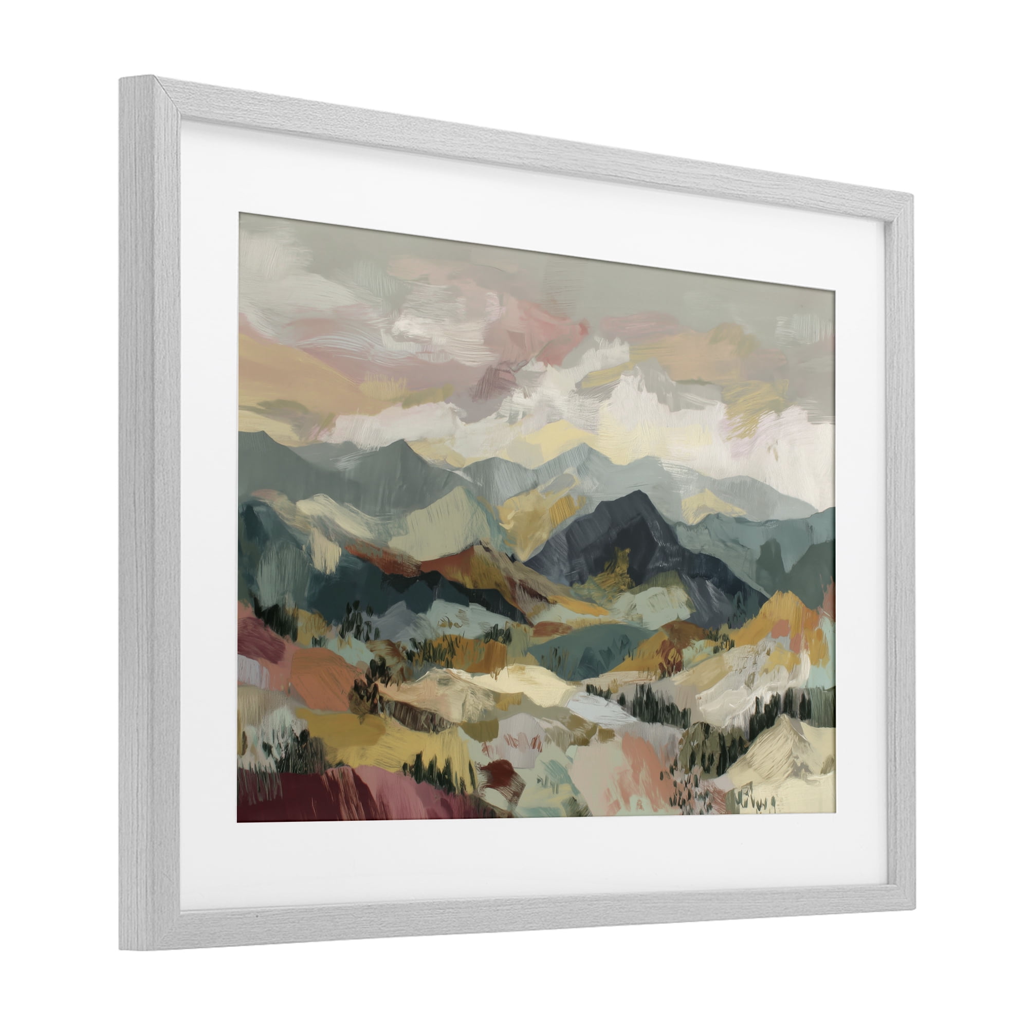Stupell Industries Mountain Valley Vista Gray Framed Print Under Glass, design by Chromatic Storm Studio