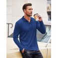 thumbnail image 6 of COOFANDY Men's Casual Polo Shirts Long Sleeve Textured Knit Tee Shirt Wrok Tshirts, 6 of 8