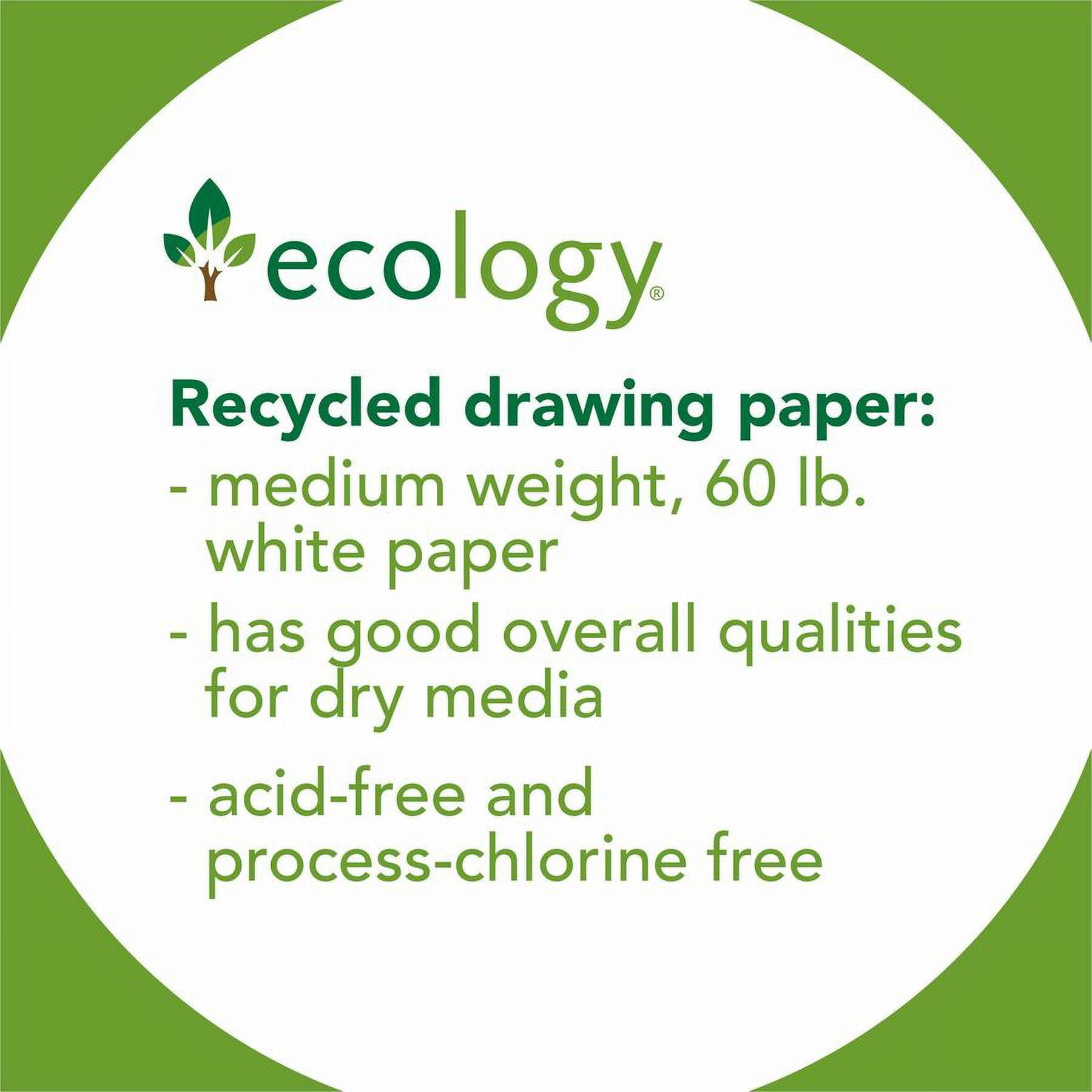Ecology Recycled Drawing Paper, 9ââ x 12â, 500 White Sheets, Medium Weight Paper
