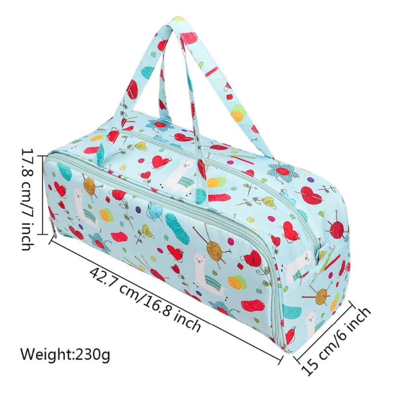 Zecic Portable Yarn Bags Tote Organizer Crocheting Basket for Knitting Needles