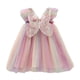 thumbnail image 5 of Vestido de niña de malla con alas de arcoíris y mangas voladoras, vestido de princesa para bebé de verano, falda con entretela, 5 of 6