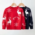 thumbnail image 4 of URMAGIC Toddler Boys Girls Christmas Sweaters Knitted Pullover Elk Pattern Winter Knit Cotton Sweatshirts, 4 of 10