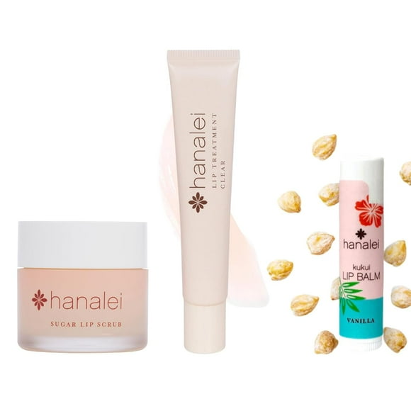 Set de cuidado de labios Hanalei Ultimate Sugar Scrub, aceite de kukui y bálsamo