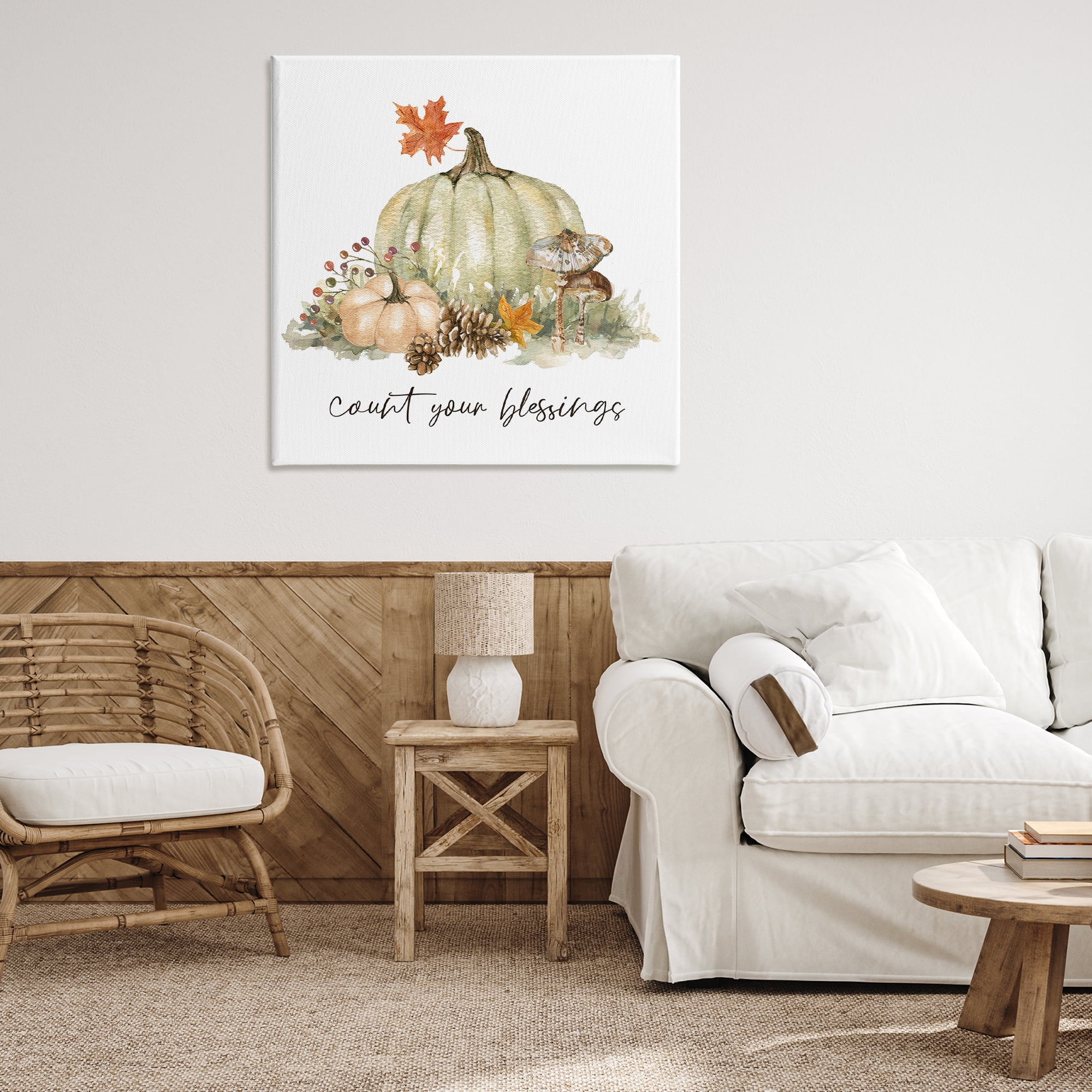Stupell Industries Count Your Blessings Botanical & Floral Painting Gallery Wrapped Canvas Art Prints Wall Art, 36 x 36