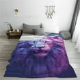 thumbnail image 5 of Honeii Cool Lion Head Print Fleece Blanket - Throw Blanket for Bed, Sofa, Couch, Camping, and Travel , Microplush Ultra Soft Warm Blanket-80"x60", 5 of 7