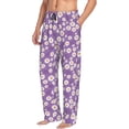 thumbnail image 3 of Mens Pajama Pants - Soft Sleep & Lounge Pants for Men, Daisies Flowers Petal Cuteness Casual PJ Bottoms Pants with Pockets, 3 of 5
