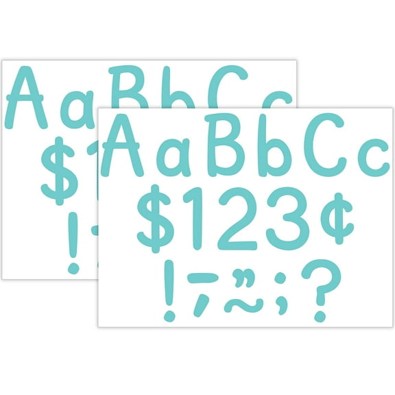 Teacher Created Resources Light Turquoise 4" Modern Classic Letters Combo Pack, 257 Per Pack, 2 Packs