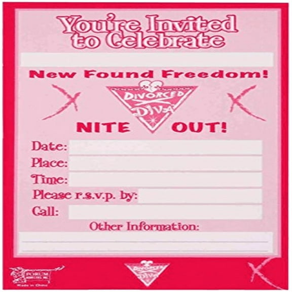 Divorced Diva Invitations With Envelopes (6ct)