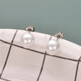 thumbnail image 4 of Aleasha 10mm Faux Pearl Stud Earrings Stainless Steel Round Pearl Earring Fashion Jewelry Valentine Day Gift, 4 of 5