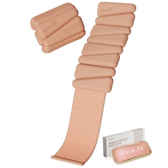 kure.fit Wrist and Ankle Weights for Women, Pilates Weighted Bangles for Home Workouts, 1 lb Each, Set of 2