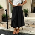 thumbnail image 6 of Zpanxa Girls Summer Clothes Kids Girls Skirt Casual Midi A-Line Plain Side Pocket Elastic High Waist Flowy Hem Skirts Black 5 Years, 6 of 9