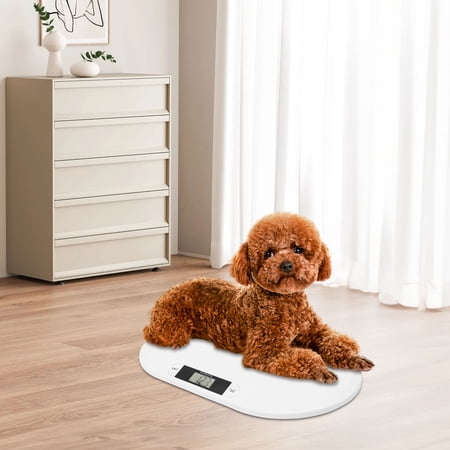 20kg/44.09lbs White Weighing Scale with LCD Display, Smart Weigh Digital for Rabbit Cat Dog