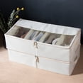 thumbnail image 1 of Organizers and Storage Divided Multifunctional Fabric Shoe Box, Home Storage Box With Visibility & Side Handle Design, 23.6x 11.8x 5.7inch Storage Bins On Clearance, 1 of 7