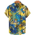 thumbnail image 2 of Camisa hawaiana con estampado 3D de flamencos de jungla tropical para hombre, blusa holgada de manga corta de verano estilo urbano de estilo Harajuku con solapa y botones, 2 of 5