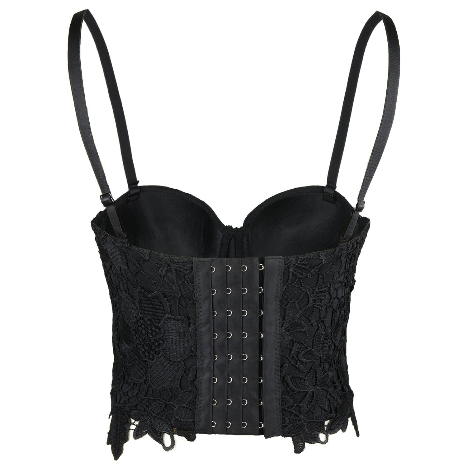 ELLACCI Women's Floral Lace Bustier Crop Top Gothic Corset