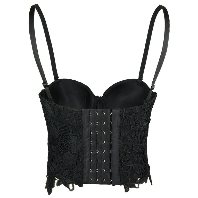 MELENECA Balconette Underwire Sexy Lace Bra for Women Black 38E 