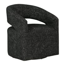 Devin Swivel Chair in Midnight Black Fabric
