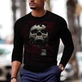 thumbnail image 6 of LYXSSBYX Mens Shirts Long Sleeve T Shirts Men's Unisex Daily T Shirt 3D Print Graphic Prints Skull Skeleton Print Long Sleeve Tops Casual Bloue, 6 of 9