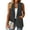 Dark Grey, variant on Women's Fall Blazer Vest Fashion Cape Blazer One Button Button Formal Vest Billowy Pocket Flap Pocket Khaki XX-Large