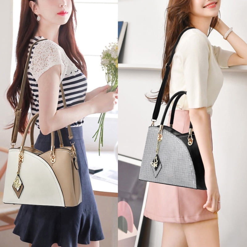 Purses and Handbags for Women's Patchwork Top Handle Satchel Shoulder Bags Fashion Leather Messenger Tote Handbag