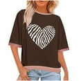 thumbnail image 2 of Weiqiqre Womens T Shirts Graphic Half Sleeve Drop Shoulder Crewneck Oversized T Shirt Tops, 2 of 6