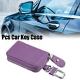 thumbnail image 3 of Unique Bargains Car Key Case Faux Leather Zipper Multifunctional Car Fob Key Case for Auto Remote Key Purple, 3 of 7