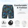 thumbnail image 5 of Haiem Love Music Mens Swim Trunks with Compression Liner 2 in 1 Swimming Shorts Stretch Swimwear Quick Dry,Board Shorts-Small, 5 of 9