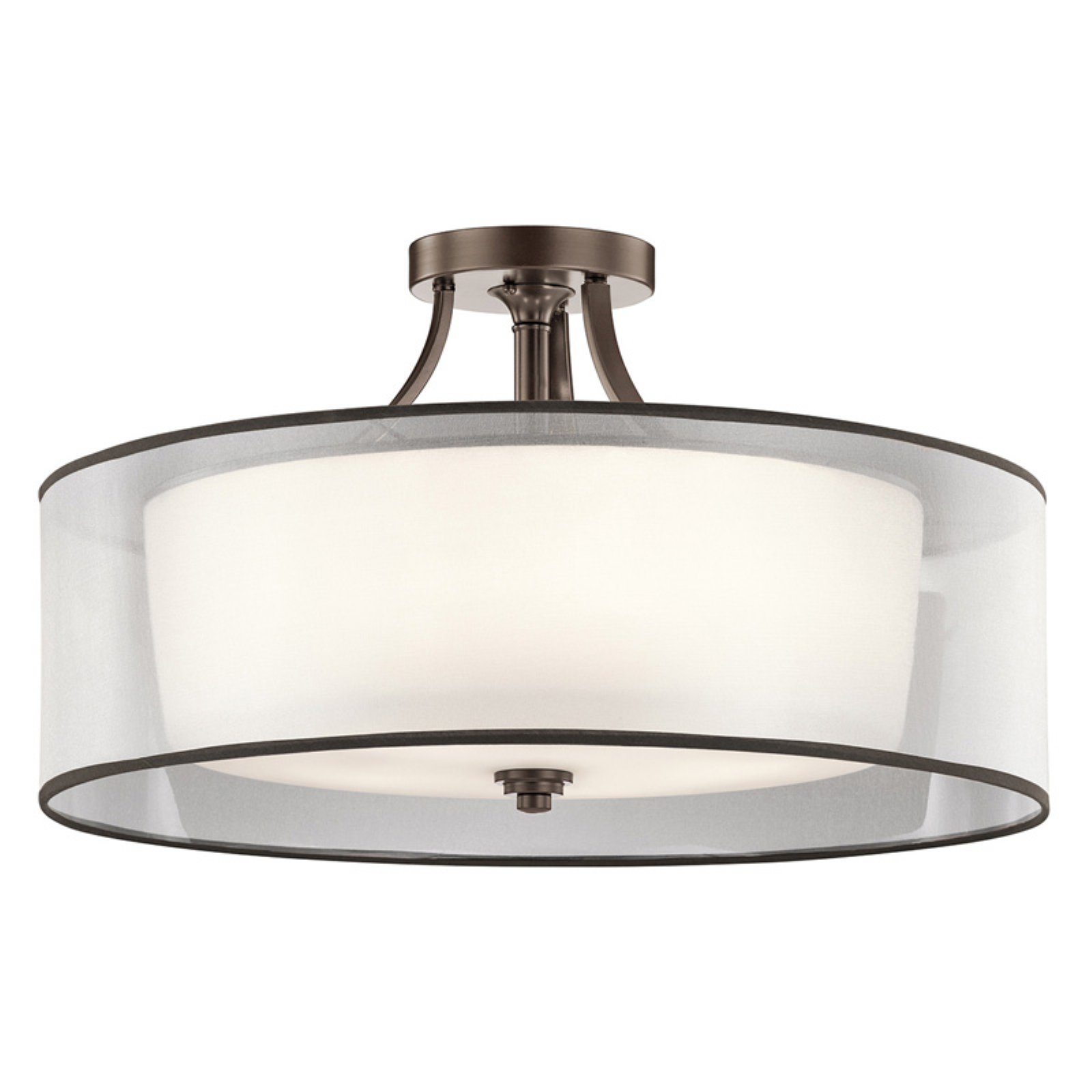 Kichler 42399MIZ Lacey 5 Light Semi-Flush Mount in Mission Bronze ...