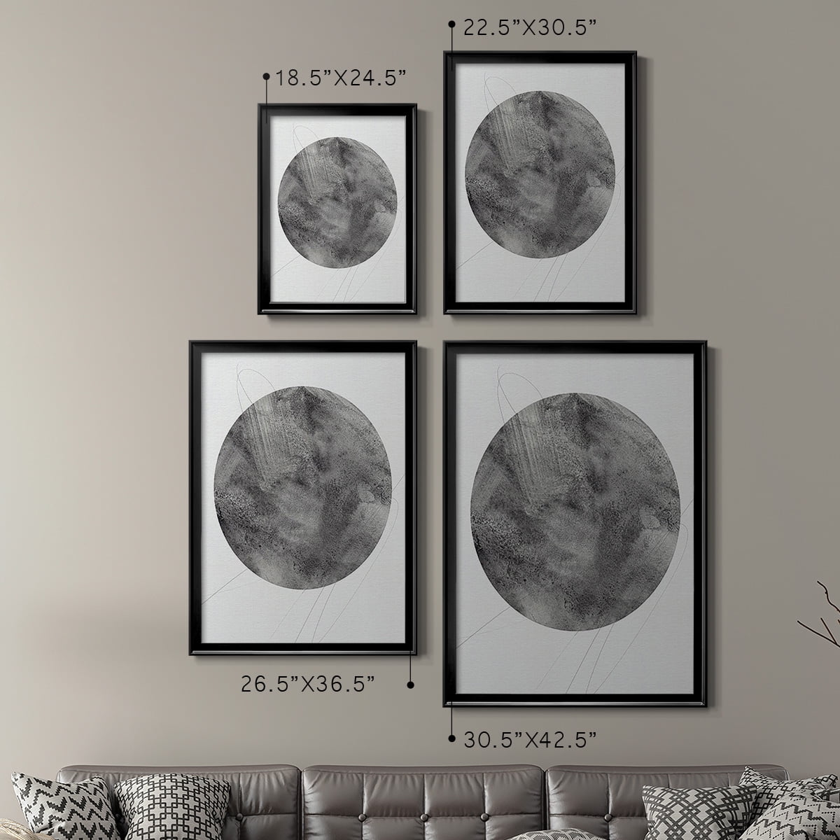 Graphite Moon II Premium Framed Print, in Gold, Black, or Silver - Ready to Hang