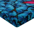thumbnail image 2 of Ambesonne Tropical Fitted Sheet, Large Bugs Lepidoptera, Twin Size, Pink Blue Brown, 2 of 3