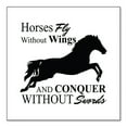 thumbnail image 1 of DistinctInk Custom Bumper Sticker - 6" x 6" Decorative Decal - White Background - Horses Fly Without Wings, 1 of 2
