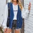 thumbnail image 3 of Vedolay Women Tops Women's Fashion Solid Color Casual Long Button Down Pocket Denim Jacket,Blue S, 3 of 5