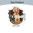 thumbnail image 3 of Aminojy Front Door Welcome Sign Hanging Thanksgiving Fall Welcome Sign 12 Inches Rustic Pumpkins Front Door Decor with Handmade Bow Knot Round Wood Hanging Welcome Sign Porch Decorations, 3 of 9
