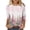 #0293-Multicolor, variant on Women's Casual Printed Round Neck Three Quarter Sleeve 3/4 Sleeve T-shirt Loose Top